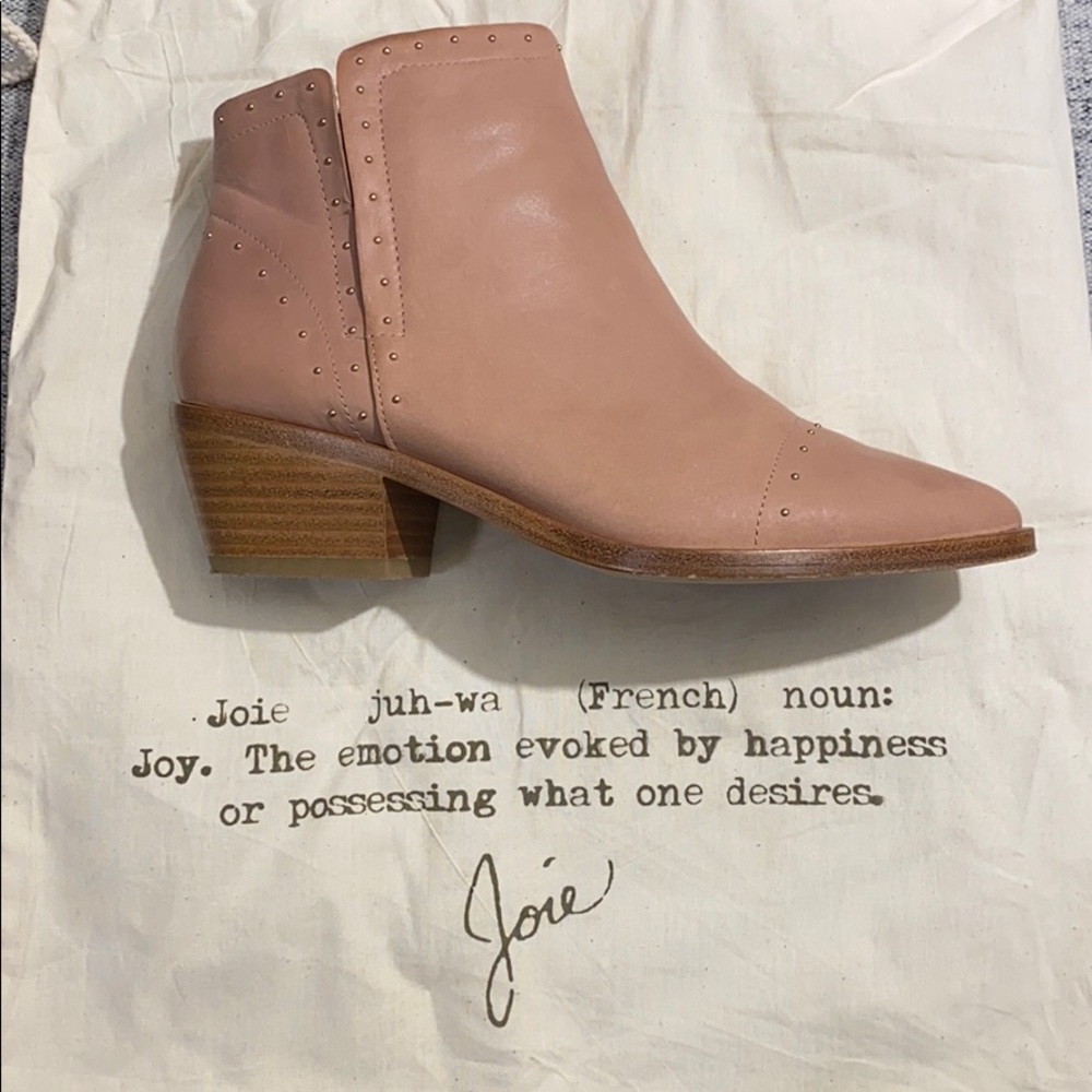 Joie REAL LEATHER Blush Ankle Boots